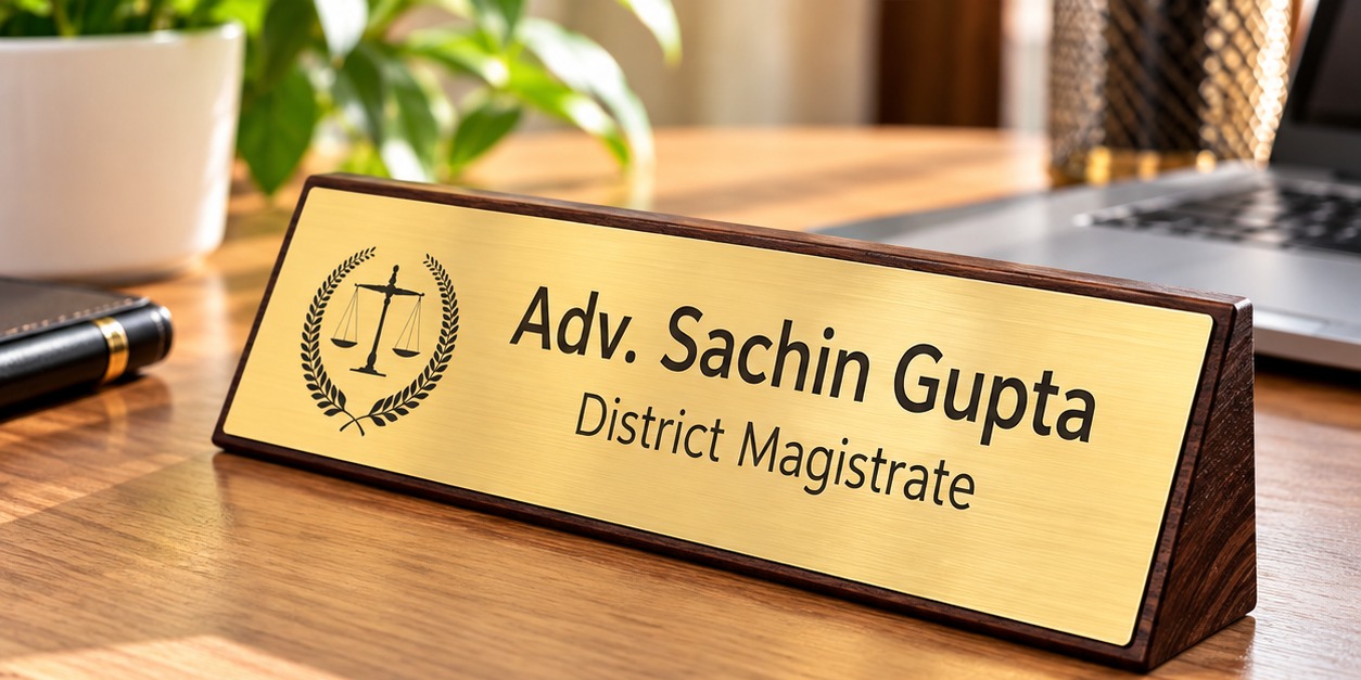 NP43 Golden Desk Name Plate (10 x 3.5 Inch) |